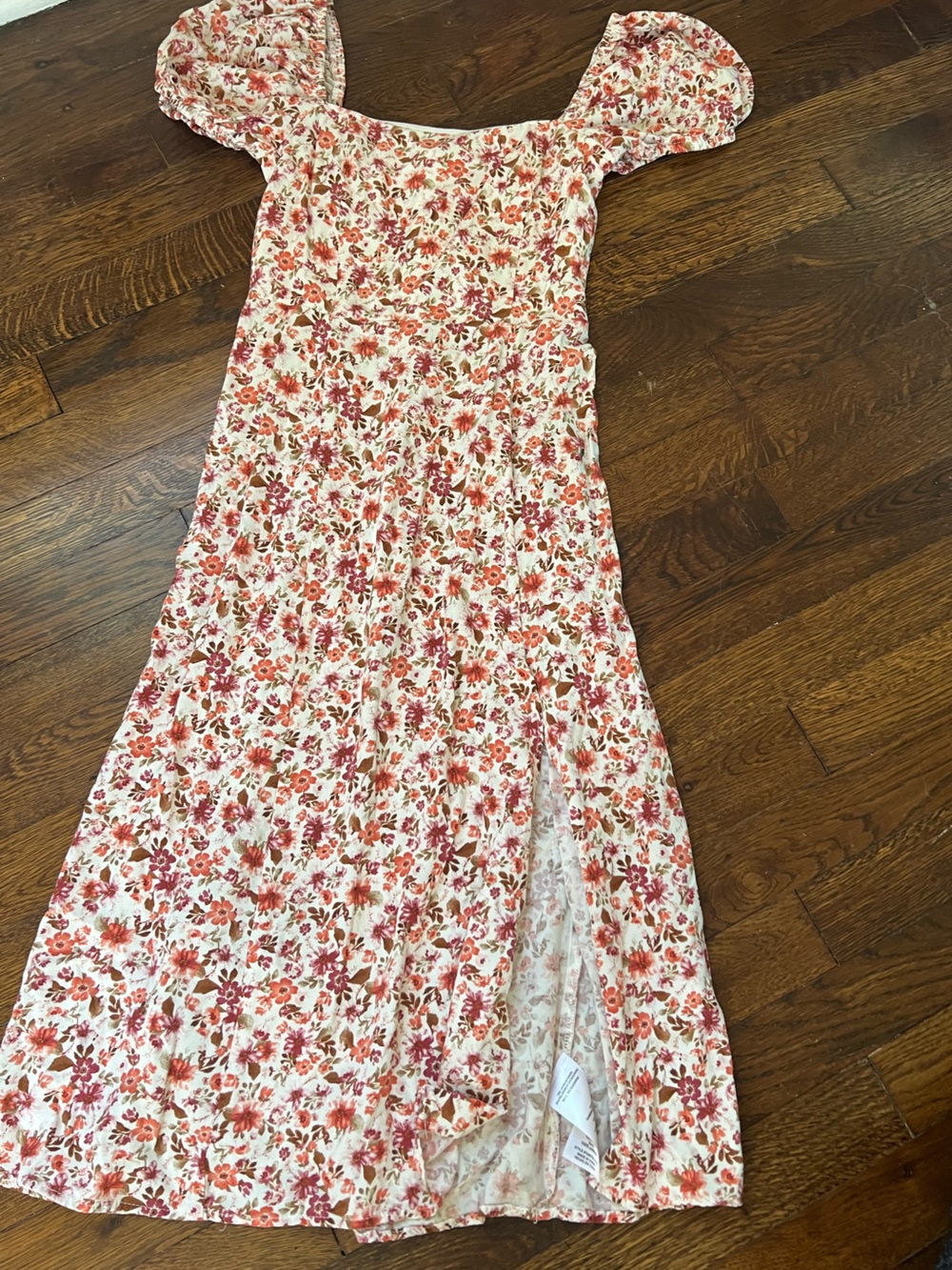 miami Cream Maxi Dress with Pink & Coral Floral Pattern